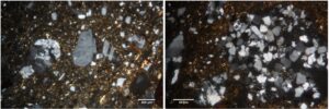 Polarized light micophotos of Cucuteni C pottery samples.