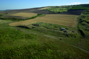 The archaeological site Isaiia - Balta Popii (Iași County). Aerial view from the North.