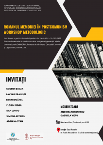 Romanul memoriei în postcomunism – Workshop metodologic